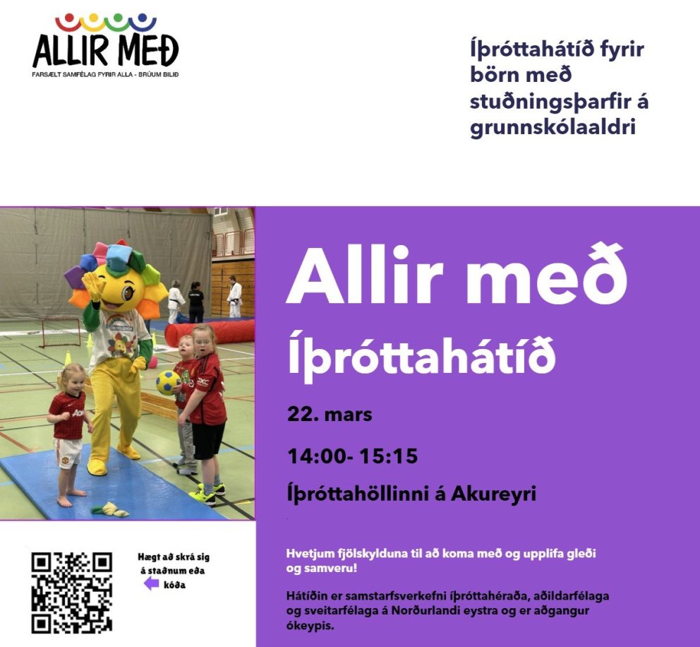 Allir með, íþróttahátíð 22. mars á Akureyri