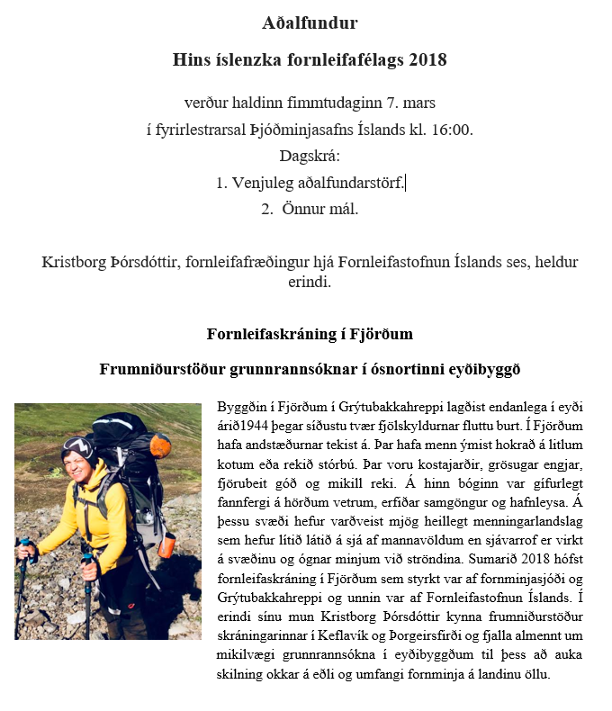 Fróðlegt erindi um fornleifaskráningu í Fjörðum