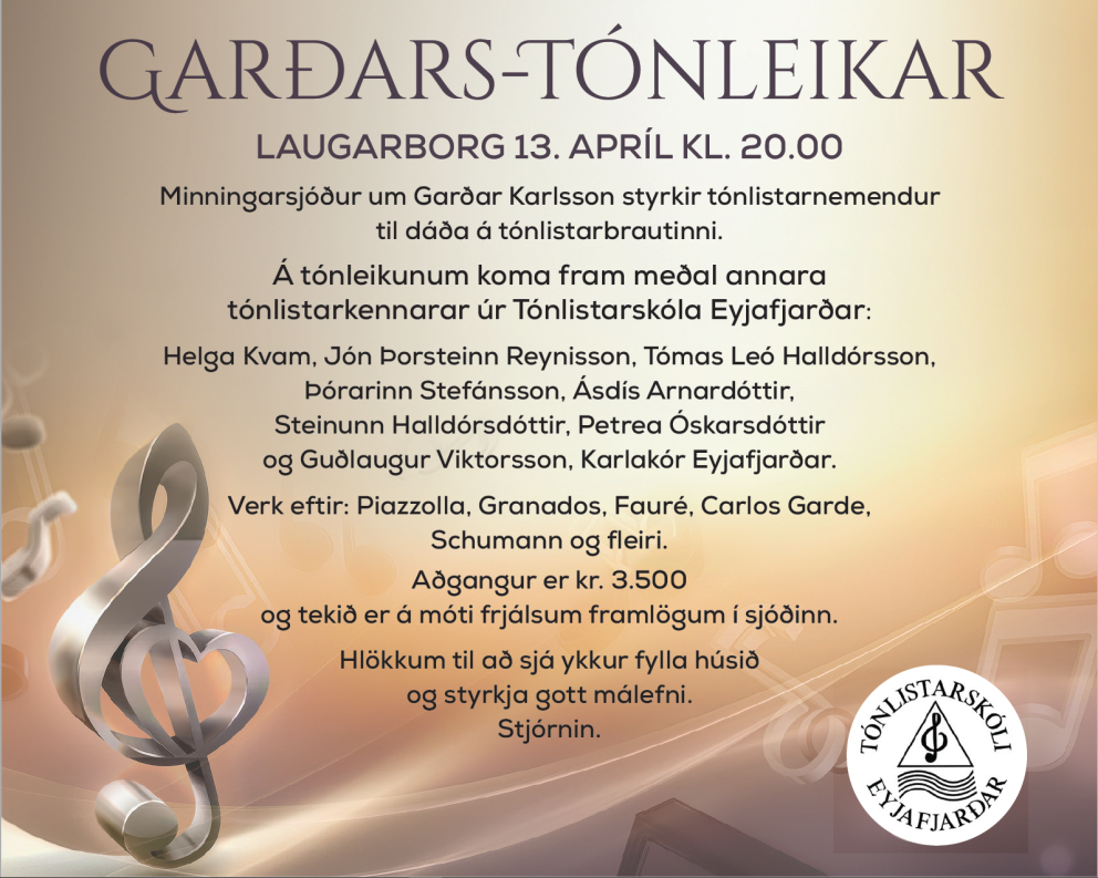 Garðars-Tónleikar í Laugarborg, 13. apríl