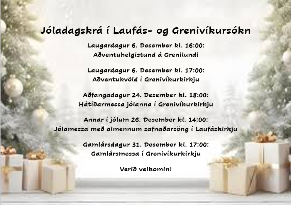 Jóladagskrá kirkjunnar