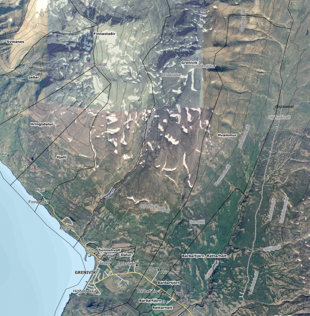 Á www.map.is má nú sjá landamerki með einföldum hætti