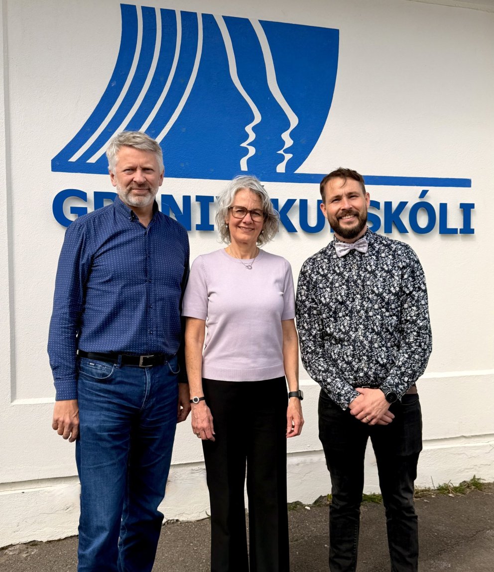 Þröstur sveitarstjóri, Aníta og Þorgeir.